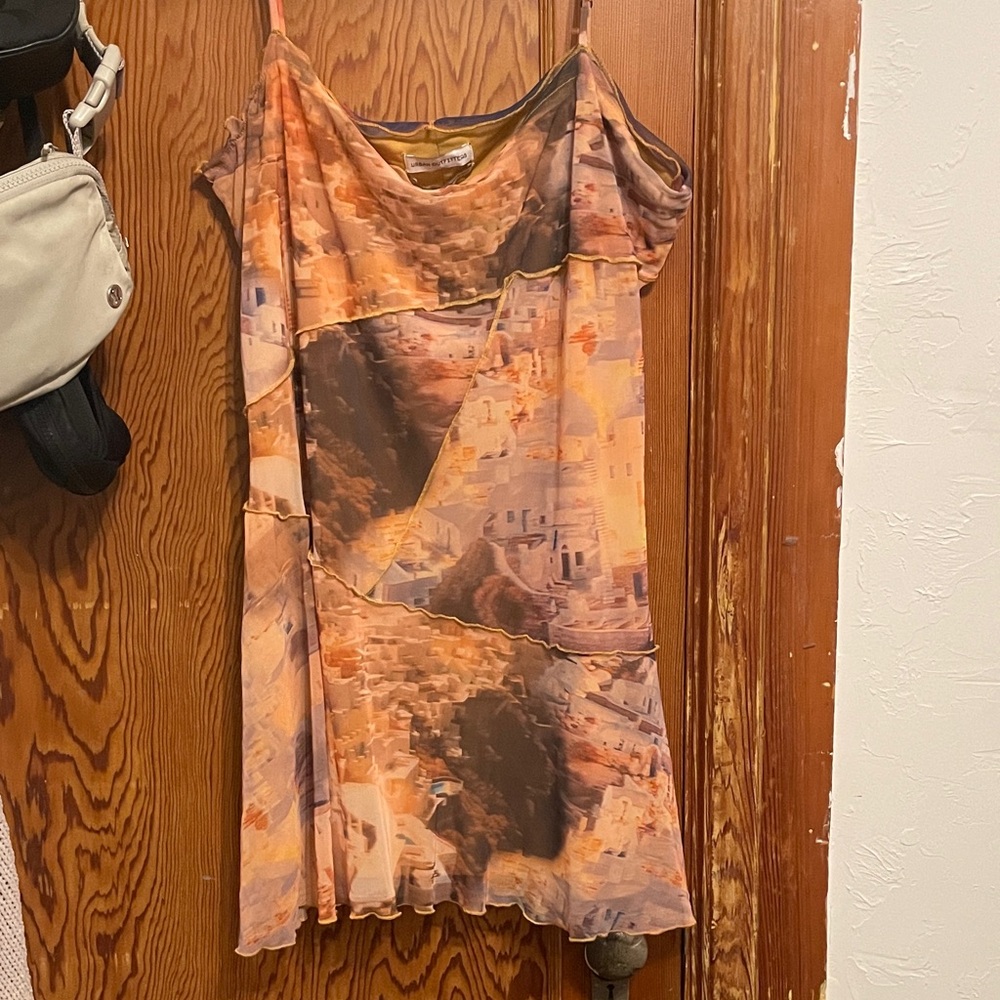 Urban Outfitters Coral and Brown Top